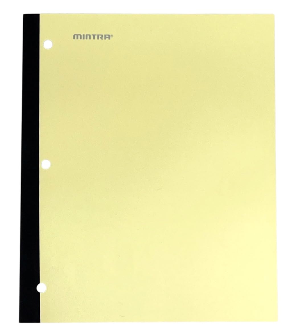 Mintra Bound Notebook 3pk - 80 Sheets - College Ruled (Arctic Ice, Sun Yellow, Spring Pink) - Image 3