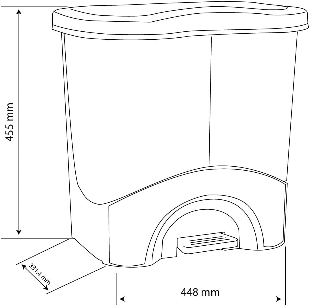Mintra Home Trash Bins - 3 Gallon - 17.5inW x 17.5inH x 13inD - Double Bin - Green/Blue - Recycle, Trash, Can, Bin, Garbage, Plastic, Wastebasket, Adjustable, Removable, Home, Office, Durable - Image 5