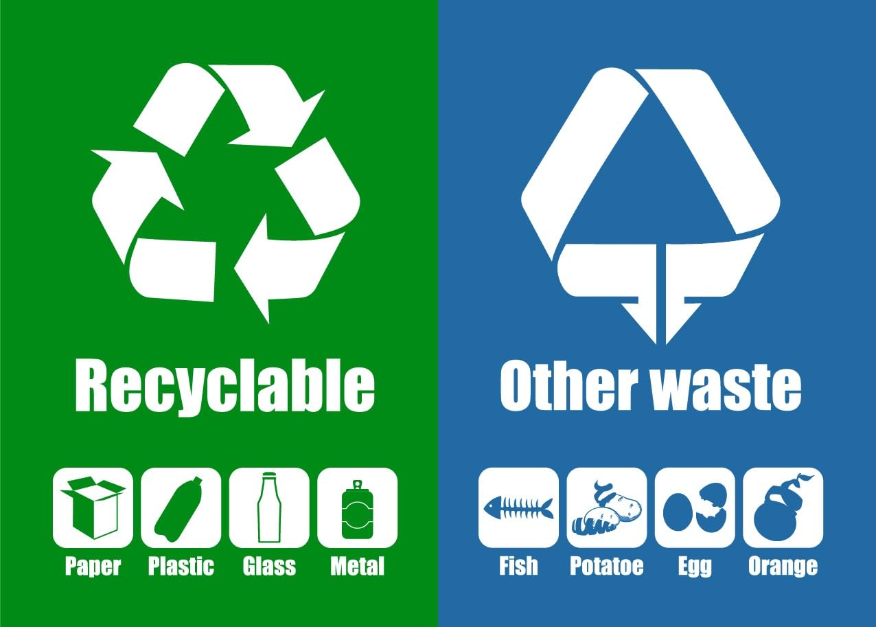 Mintra Home Trash Bins - 3 Gallon - 17.5inW x 17.5inH x 13inD - Double Bin - Green/Blue - Recycle, Trash, Can, Bin, Garbage, Plastic, Wastebasket, Adjustable, Removable, Home, Office, Durable - Image 6