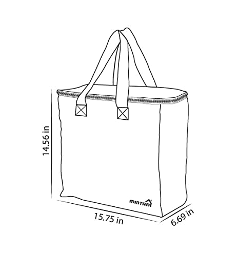 Mintra Insulated Cooler Bag - 14.5inH x 15.75inW x 6.5inD - Beach Bag, Large Reusable Bag for Shopping, Groceries, Picnics, Camping, Beach, Parties, Drinks, Beer, Water - Image 4