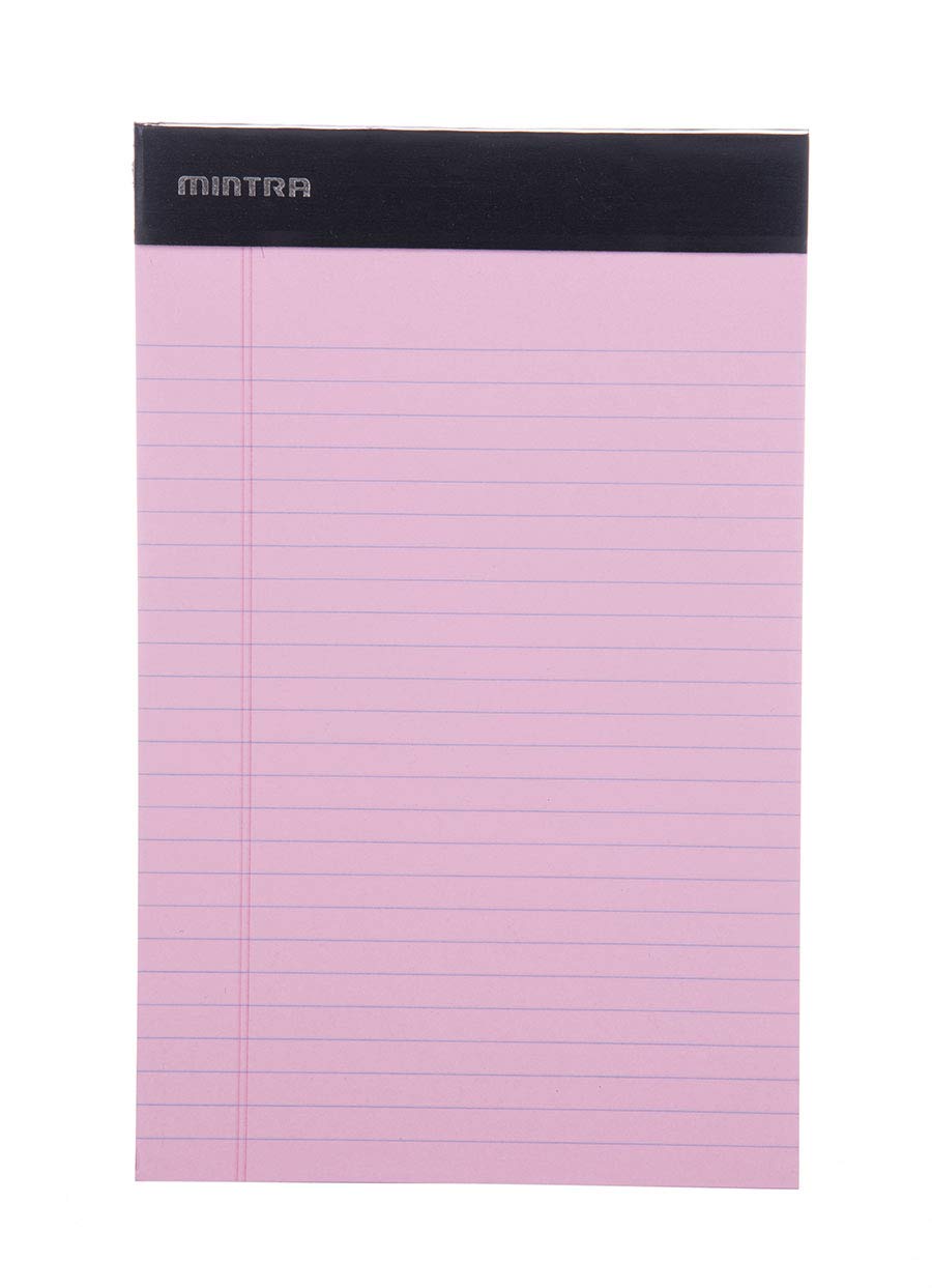 Mintra Office Colorful Legal Pads - Includes 2 Blue, 2 Pink, and, 2 Green Writing Pads, Micro Perforated Lined Sheets, Ideal for Professional & Personal Use, 5"x8" Narrow Ruled, 6 pack Basic Pastel - Image 3