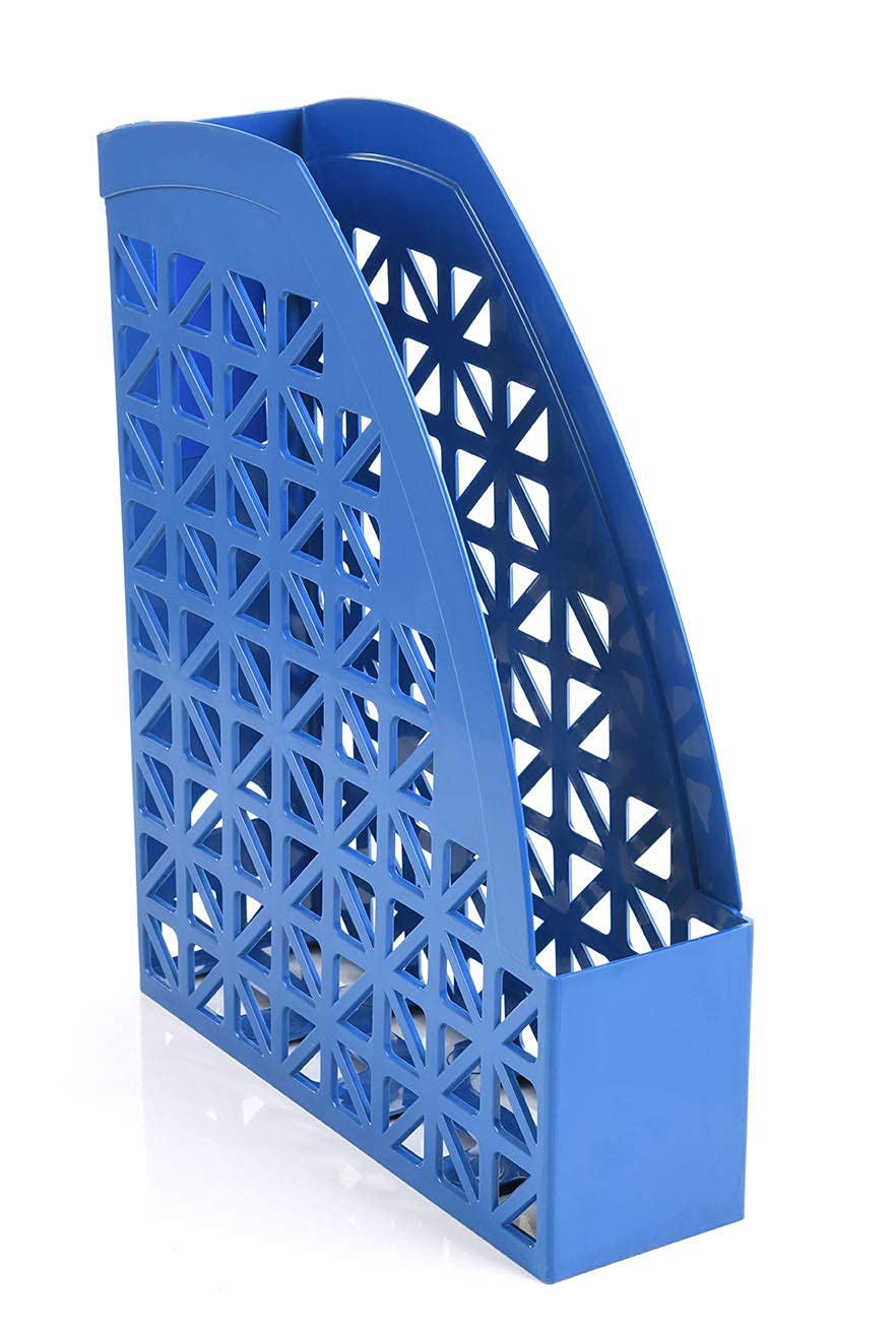 Mintra Office Plastic Desk Organizer 2pk Magazine File (Blue) - Image 3