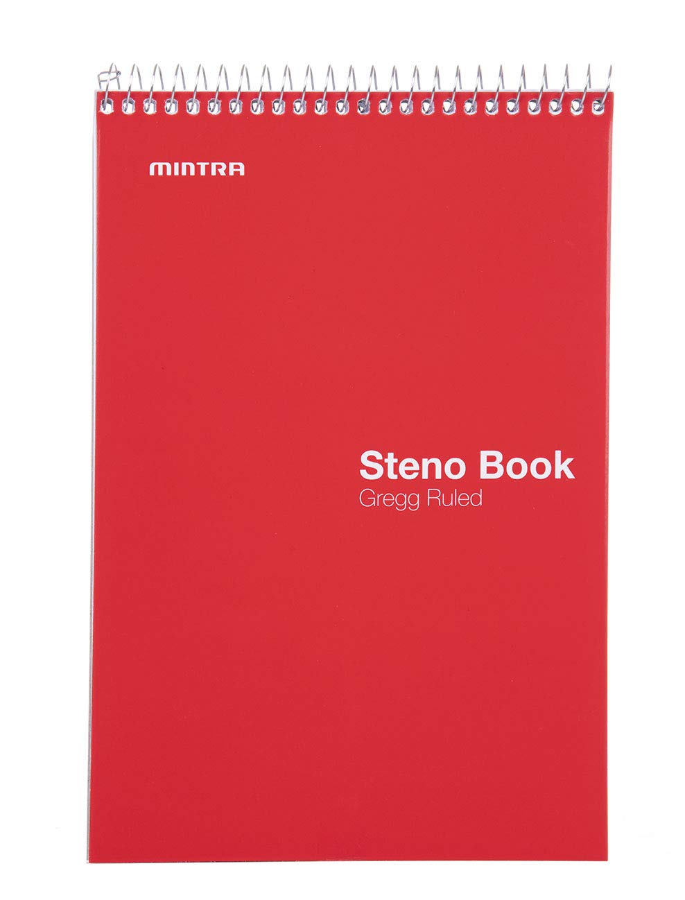 Mintra Office Steno Books Set - Top-Spiral Bound, Gregg Ruled, 70 Green Tint Sheets, Primary Color Covered Notebooks for Office, Professional, School & Work, Note-taking, Writing Pads, 6"x9", 4 Pack - Image 4