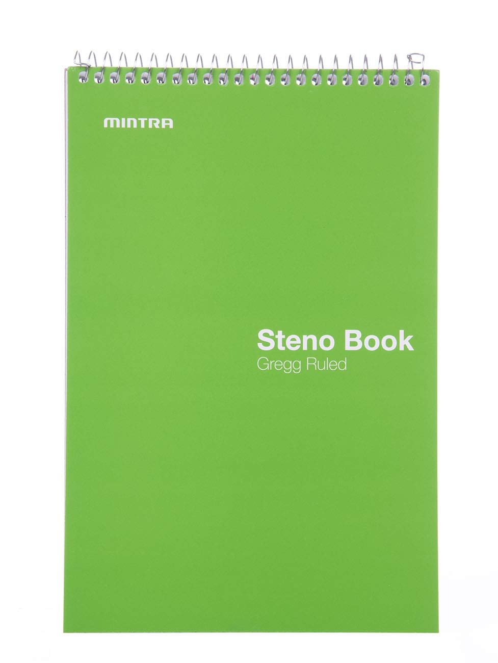 Mintra Office Steno Books Set - Top-Spiral Bound, Gregg Ruled, 70 Green Tint Sheets, Primary Color Covered Notebooks for Office, Professional, School & Work, Note-taking, Writing Pads, 6"x9", 4 Pack - Image 5